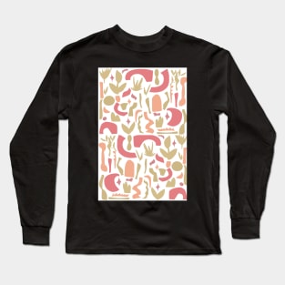 Vintage Aesthetic Minimalist Danish Pastel Abstract Design Long Sleeve T-Shirt